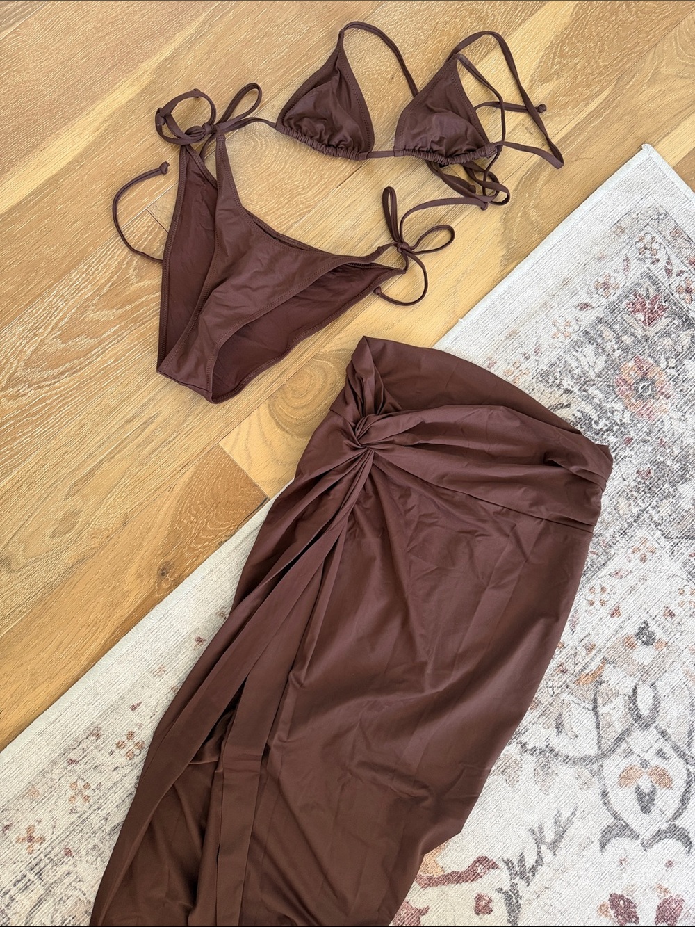 Skims Swim Bikini and Sarong Set
